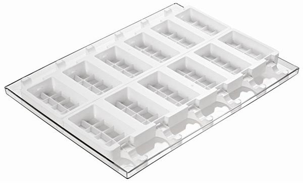 Glassform, 12 vaffelformade glassformar till glasspinna, inklusiv 50 glasspinna av trä